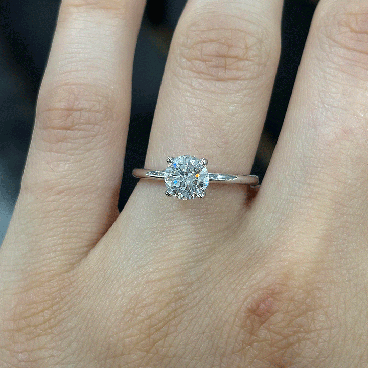 2.05CT.TW ROUND LAB DIAMOND SOLITAIRE ENGAGEMENT RING - Nazarelle
