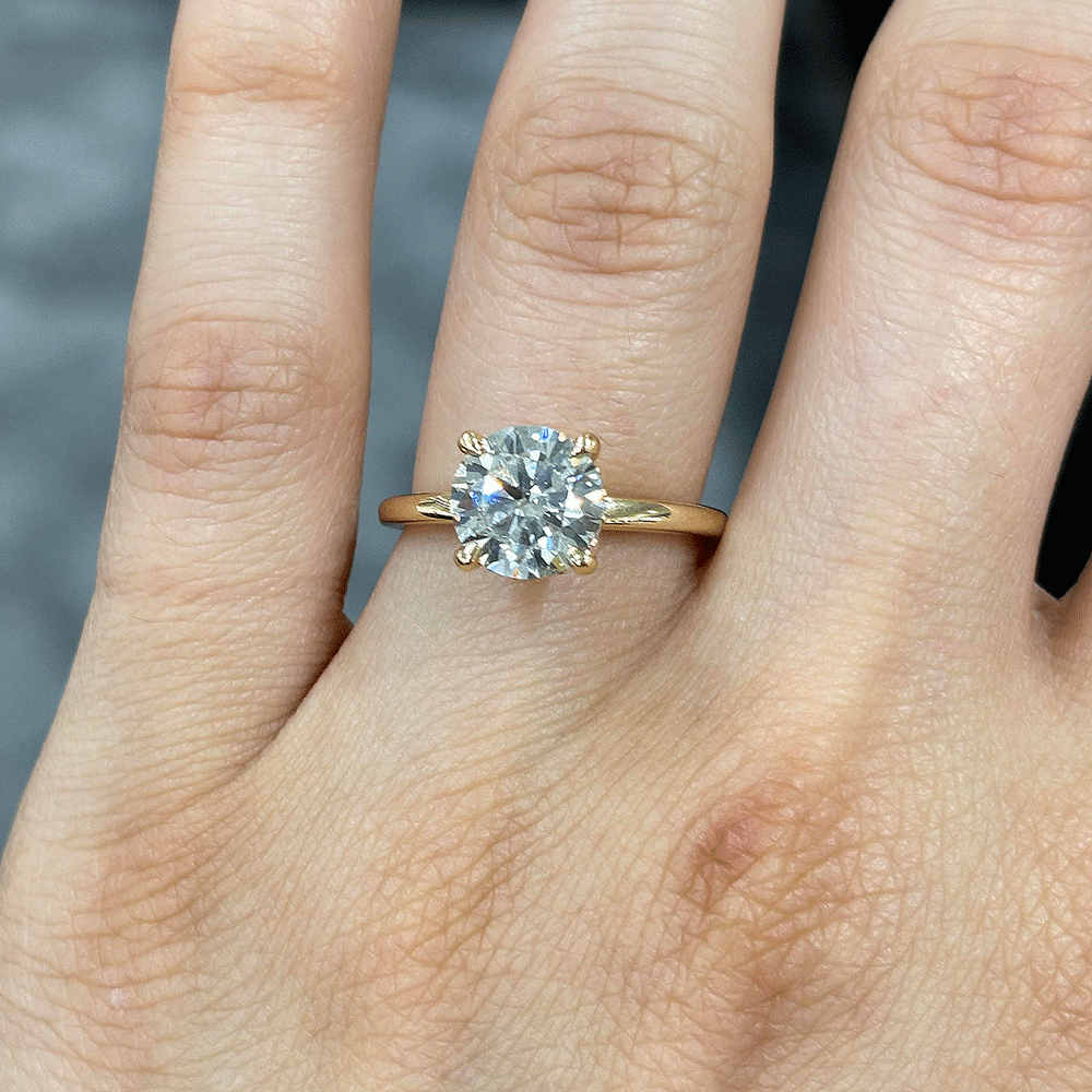 2.05CT.TW ROUND LAB DIAMOND SOLITAIRE ENGAGEMENT RING - Nazarelle