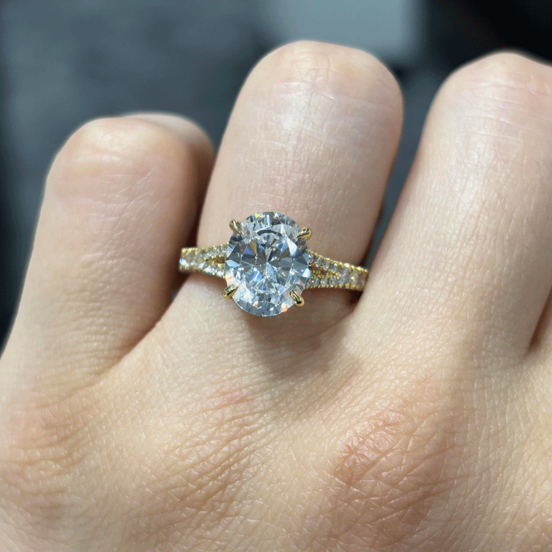 3.45CT.TW OVAL LAB DIAMOND ENGAGEMENT RING - Nazarelle