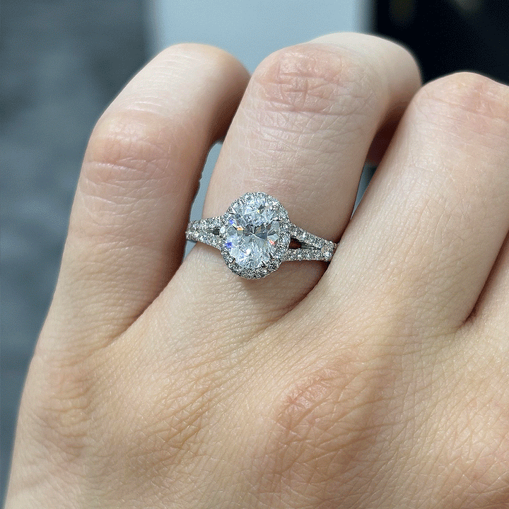1.60CT.TW OVAL LAB DIAMOND ENGAGEMENT RING - Nazarelle
