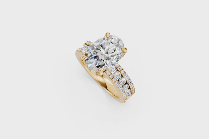 3.95CT.TW OVAL LAB DIAMOND SOLITAIRE ENGAGEMENT RING