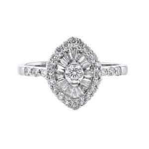 Nazar's 18K White and Diamond Ring