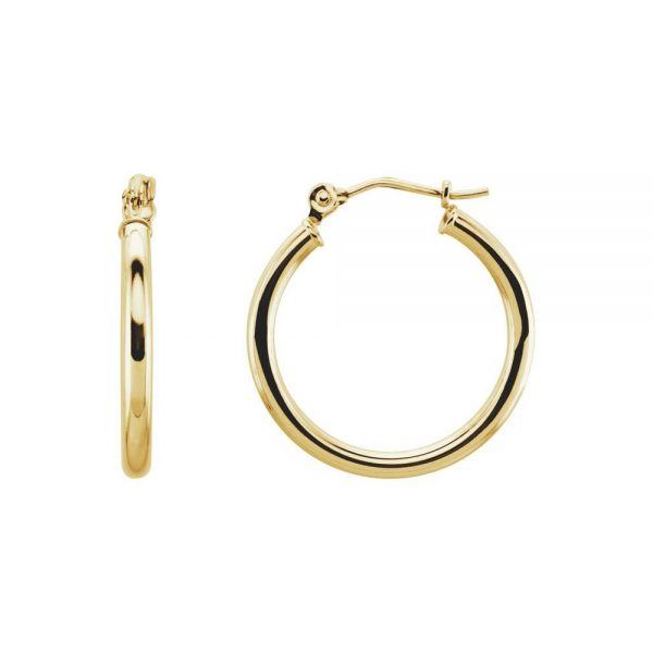 nazar's 14k yellow gold polished hoop earrings