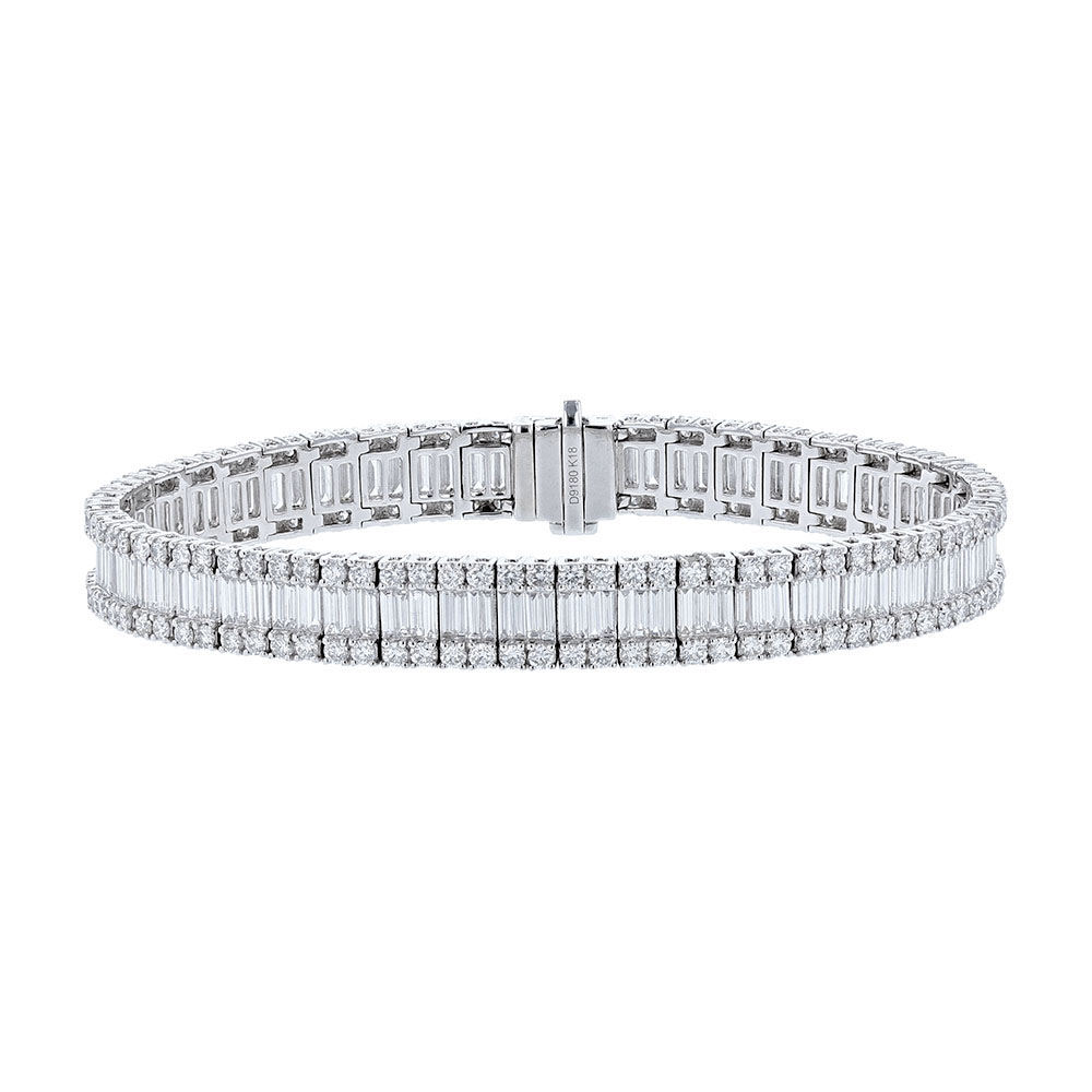 Art Deco Inspired Baguette Cut Diamond Tennis Bracelet at Susannah Lovis  Jewellers