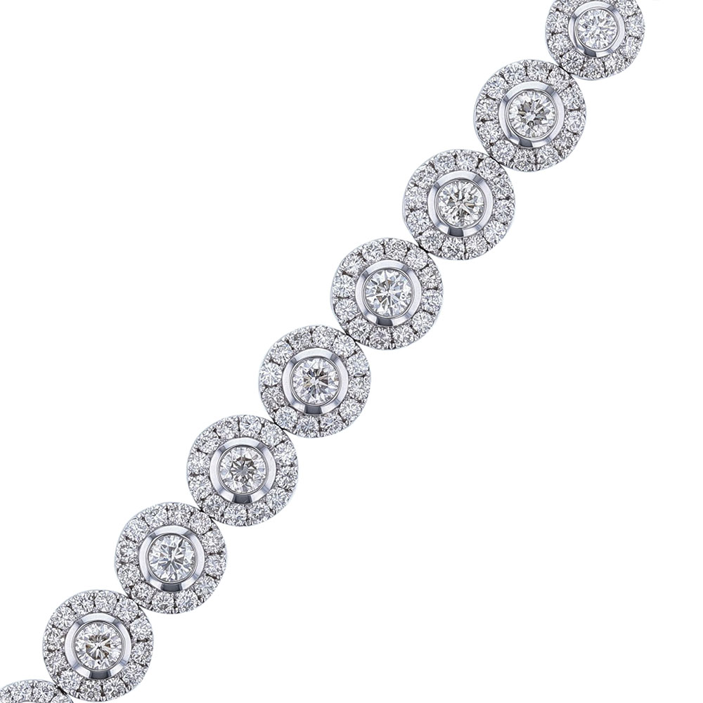 10 Carat Oval Diamond & 5 Carat Diamond Halo Tennis Bracelet - Raven Fine  Jewelers
