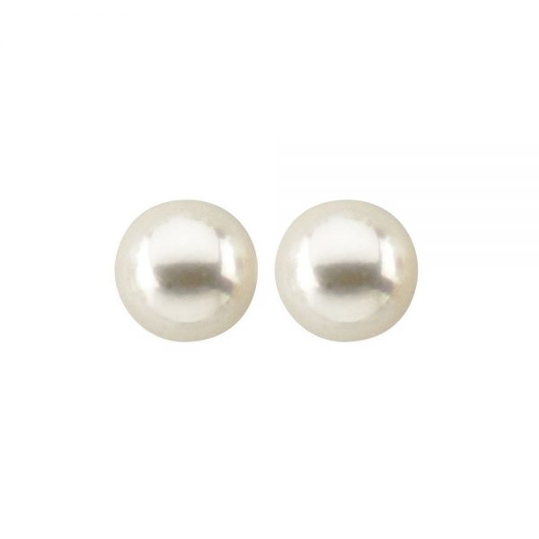 Nazar's 5mm akoya pearl stud earrings 14k white gold