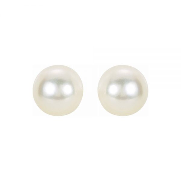 Nazar's 7mm akoya pearl 14k white gold studs