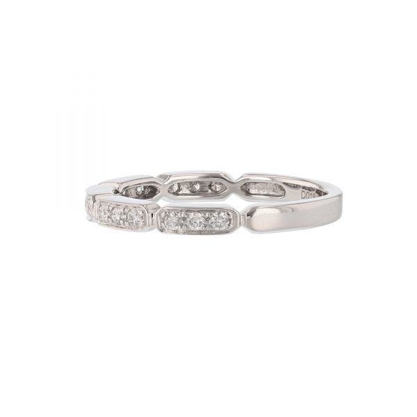 18K White Gold 15 Diamond Stackable Band