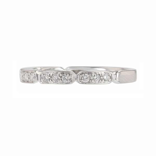 18K White Gold 15 Diamond Stackable Band