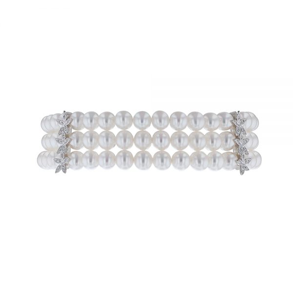 Nazar's and co pearl bracelet 18k white gold fresh water pearls