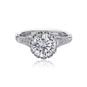 Round Cut Diamond Accent Engagement Ring