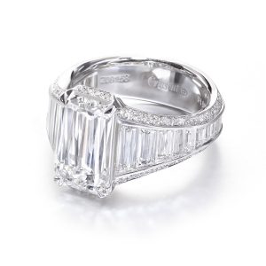 Emerald Cut Baguette Diamond Accent Ring
