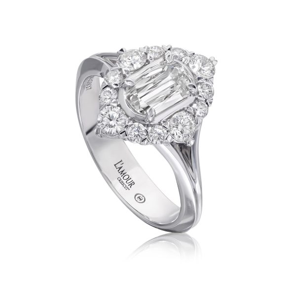 Christopher Designs Halo Diamond Smooth Shank Engagement Ring