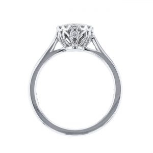 Nazarelle 18K White Gold Round Diamond Ring