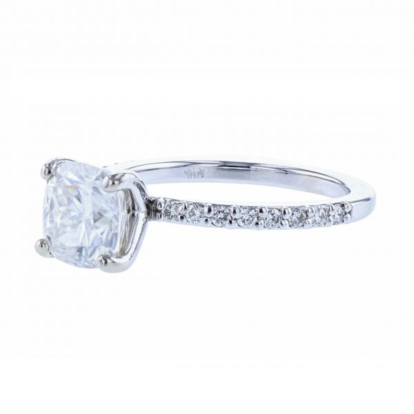 14K White Gold 16 Diamond Engagement Ring