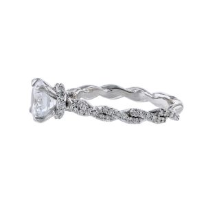 Nazarelle 14K Twisted Diamond Accented Under Halo Ring