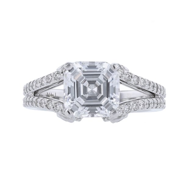 Nazarelle 14K White Gold 89 Diamond Engagement Ring