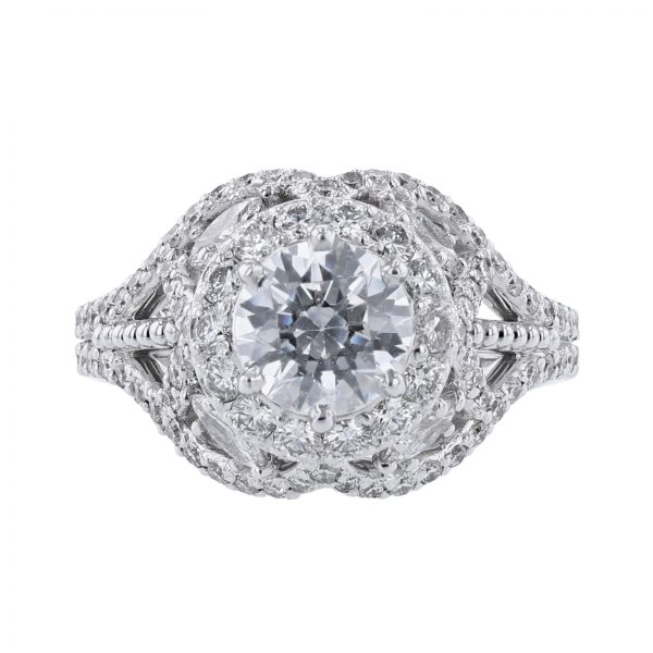 18K White Gold 4 Marquise Cut Diamond Ring