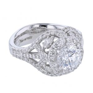18K White Gold 4 Marquise Cut Diamond Ring