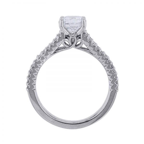 Nazarelle 14K Diamond Accented Thin Split Shank Ring