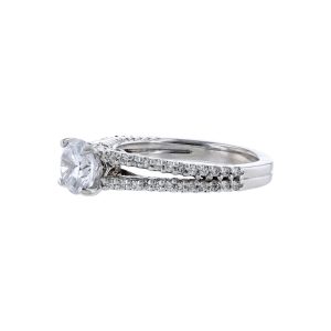 Nazarelle 14K Diamond Accented Thin Split Shank Ring
