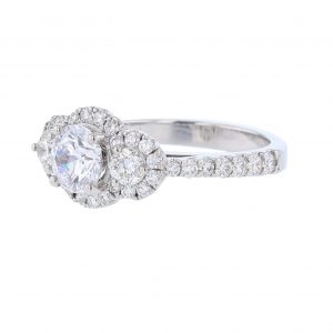 18K White Gold Two Diamond Engagement Ring
