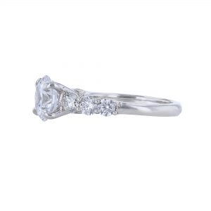 14K White Gold Six Diamond Engagement Ring