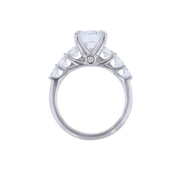 14K White Gold Six Diamond Engagement Ring