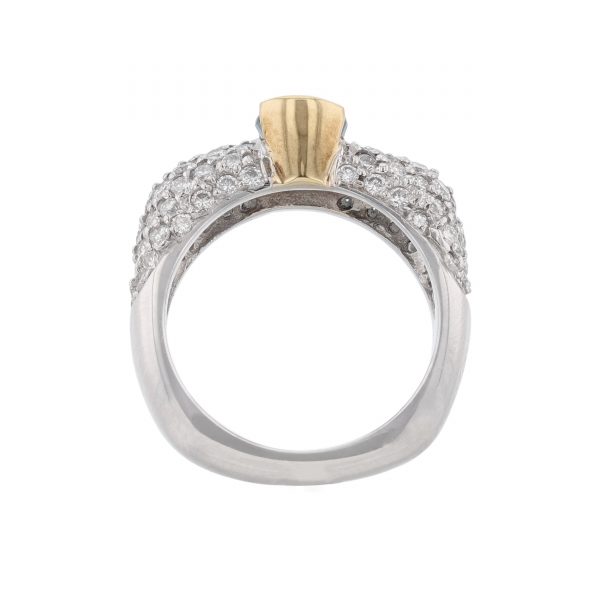 Gold Platinum Emerald Diamond Ring