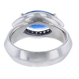 Platinum Blue Sapphire Diamond Ring