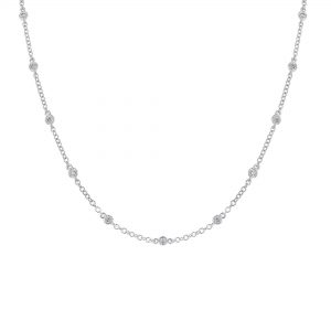 18K White Gold Diamond Mini Accent Necklace