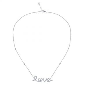 Cursive LOVE Diamond Necklace