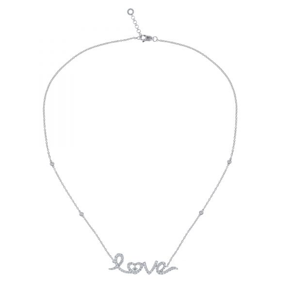 Cursive LOVE Diamond Necklace