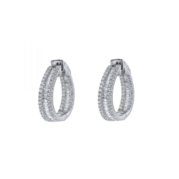 Baguette Diamond Semi Twist Earrings