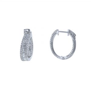 Baguette Diamond Semi Twist Earrings