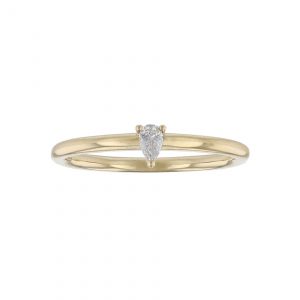 Pear Shaped Diamond Solitaire Ring