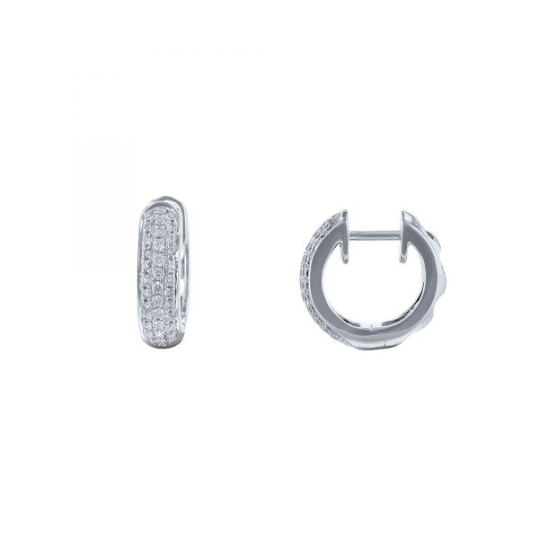 Nazar's Triple Row Diamond Mini Hoop Earrings