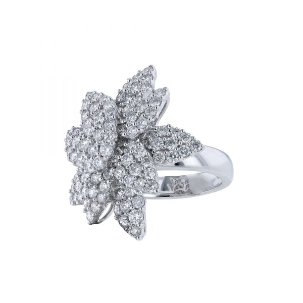 Pointed Floral Diamond Cocktail Ring