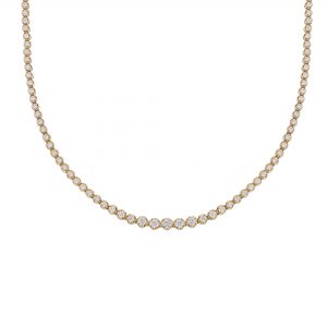 18K Yellow Gold Diamond Tennis Necklace, 5.00ct