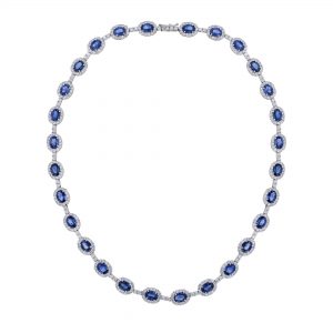 Blue Sapphire Diamond Collar Necklace