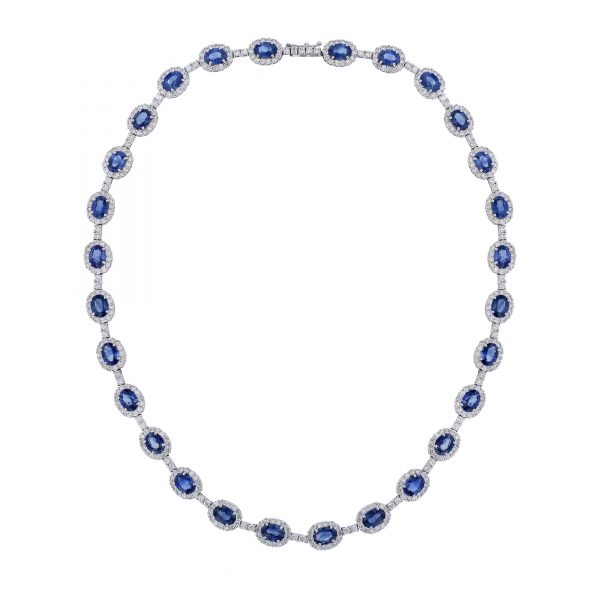 Blue Sapphire Diamond Collar Necklace