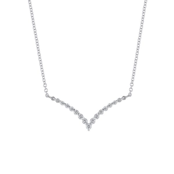 Deep V Shaped Diamond Necklace