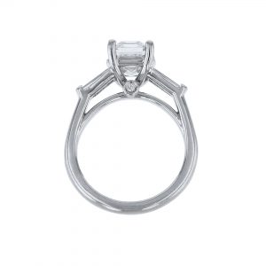 Three-Stone Emerald Cut Diamond Ring
