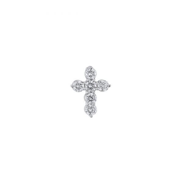 Five Diamond Mini Cross Pendant, 0.24ct