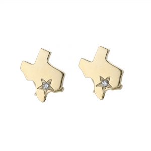 14K Yellow Gold Texas Diamond Cufflinks
