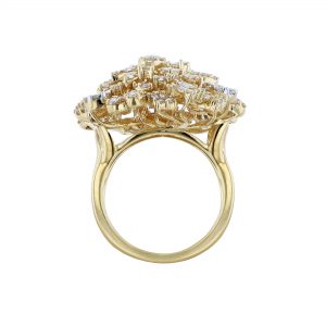 Round & Baguette Diamond Cocktail Ring