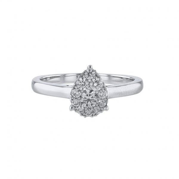 Pear Shape Round Diamond Promise Ring