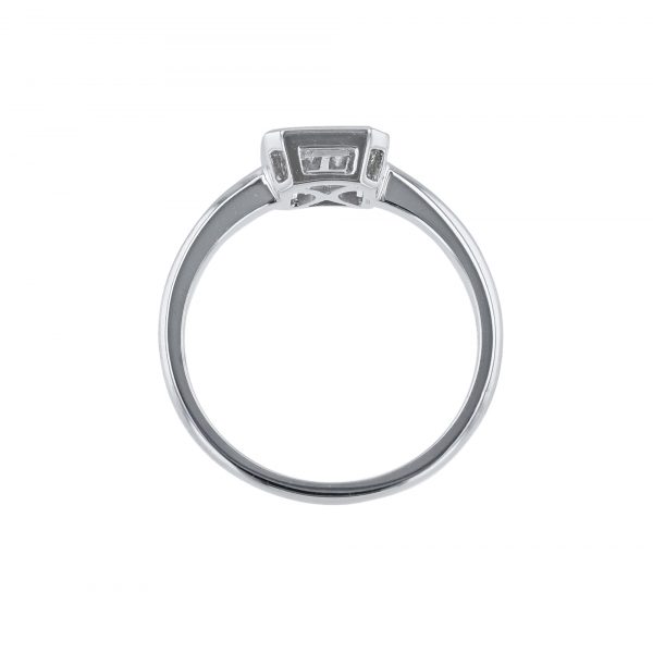 Round Baguette Bezel Diamond Promise Ring