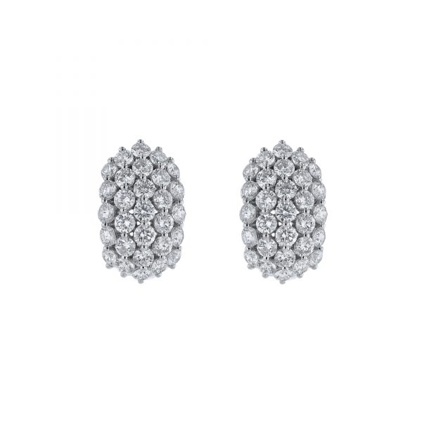 Pave Multi-Round Diamond Earrings, 5.52cts.
