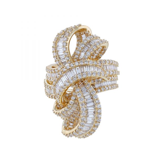 Twisted Knot Diamond Cocktail Ring, 4.39ct.
